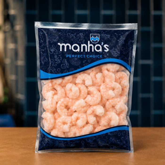 Креветка 31-40 чищена без хвостового сегмента в/м ТМ"Manhas" Креветка 31-40 чищена без хвостового сегмента в/м ТМ"Manhas"